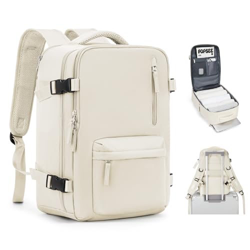 Ryanair Handgepäck Rucksack 40x20x25 Handkabinengepäck Reiserucksack Unter Dem Sitz Handgepäck Rucksack Flugzeug Reisetasche Weekendertasche Wanderrucksack Lässiger Tagesrucksack,X5-Beige von HPLQQ