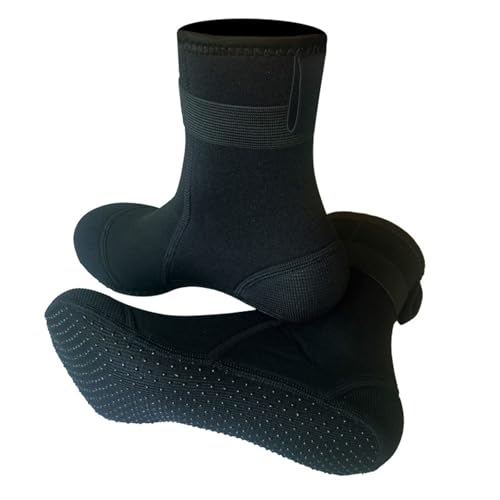 Neopren Socken, 5MM Neoprensocken Herren Damen, Neoprenschuhe Wassersocken Thermosocken Taucherschuhe, Schnorcheln, Schwimmen, Surfen (DE/NL/SE/PL, Alphanumerisch, XL, Regular, Regular, Schwarz) von HPLSZCN
