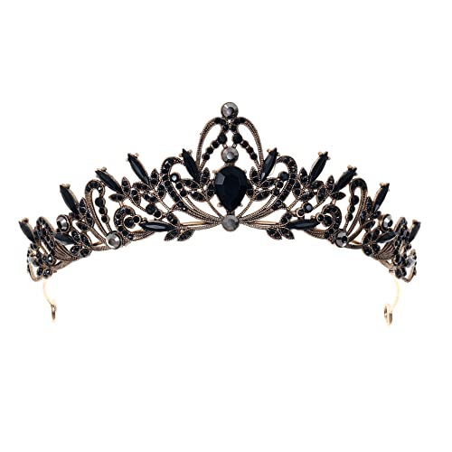 Frauen Schwarz Kristall Tiara Kronprinzessin Mädchen Elf Stirnband Strass Geschenk für Kostüm Hochzeit Braut Brautjungfer Abschlussball Geburtstag Festzug Halloween Haarschmuck Geschenk Barock 3# Frauen Schwarz Kristall Tiara Kronprinzessin Mädchen Elf Stirnband Strass Geschenk für Kostüm Hochzeit Braut Brautjungfer Abschlussball Geburtstag Festzug Halloween Haarschmuck Geschenk Barock 3# von HPMAISON