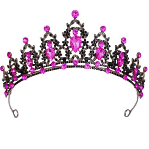 Frauen Schwarz Kristall Tiara Kronprinzessin Mädchen Rosenrot Strasssteine Stirnband Strass Geschenk für Kostüm Hochzeit Braut Abschlussball Geburtstag Festzug Halloween Haarschmuck Geschenk Frauen Schwarz Kristall Tiara Kronprinzessin Mädchen Rosenrot Strasssteine Stirnband Strass Geschenk für Kostüm Hochzeit Braut Abschlussball Geburtstag Festzug Halloween Haarschmuck Geschenk von HPMAISON
