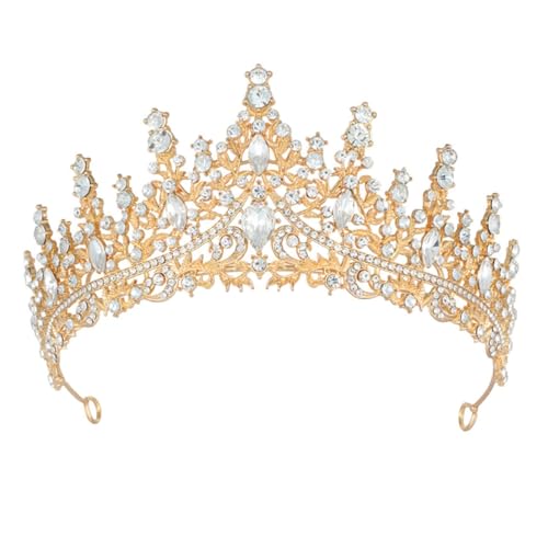 Gold Krone Damen Hochzeit Diadem Crown Prinzessinnen Krone Geburtstag Tiara Prinzessin Kristall Strass Stirnband Mädchen Abschlussball Party Halloween Festzug Hochzeitsfeier Gold Krone Damen Hochzeit Diadem Crown Prinzessinnen Krone Geburtstag Tiara Prinzessin Kristall Strass Stirnband Mädchen Abschlussball Party Halloween Festzug Hochzeitsfeier von HPMAISON