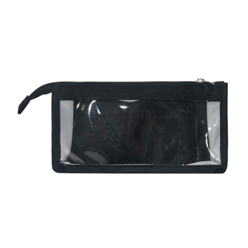 Federmäppchen 6 Fächer Stiftemappe Transparent Federmappe mit Reißverschluss Federtasche Wasserdicht Stiftetasche Große Kapazität Bleistifttasche Büro Schule Schlamperbox für Kinder Teenager Schwarz von HPONEZJ