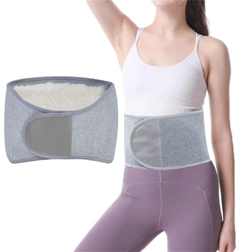 HPONEZJ Rückenbandage Winter Rückenwärmer Damen Herren Taillenwärmer Thermo Plüschfutter Nierenwärmer Verstellbar Taillenschutz Wärmegürtel Warm Rückenstütze für Rücken Taillen Schmerzlinderung L von HPONEZJ