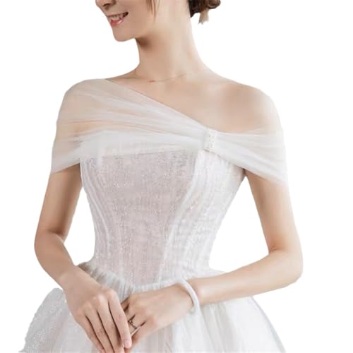 Stola Damen Brautstola Elegant Brautkleid Umhang mit Strass Cocktaikleid Cape Verstellbar Capelets Braut Bolero Schultertuch Abendkleid Festlich Umschlagtücher Schalwickel für Sommer Hochzeit Beige von HPONEZJ
