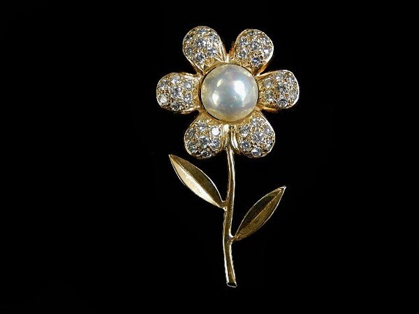 Diamant Perle Anstecknadel - 1007B1370 von HPSJEWELERS