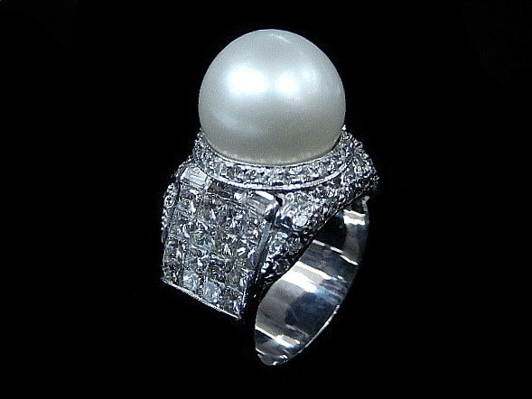 Diamant-Perle Ring 4265Atv482 von HPSJEWELERS