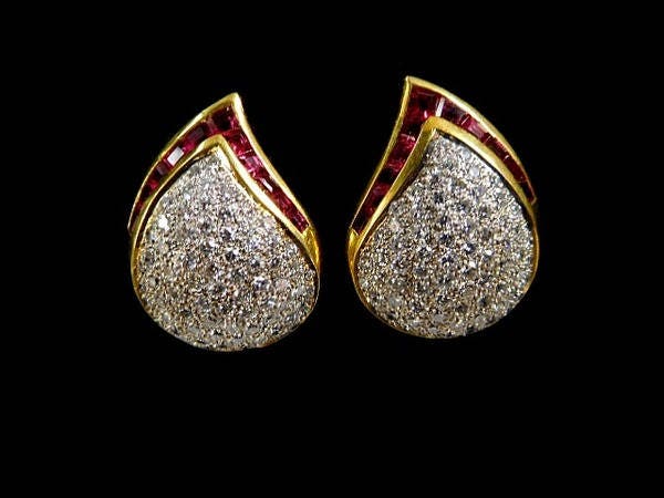 Diamant Rubin Ohrringe 2142Mv167 von HPSJEWELERS