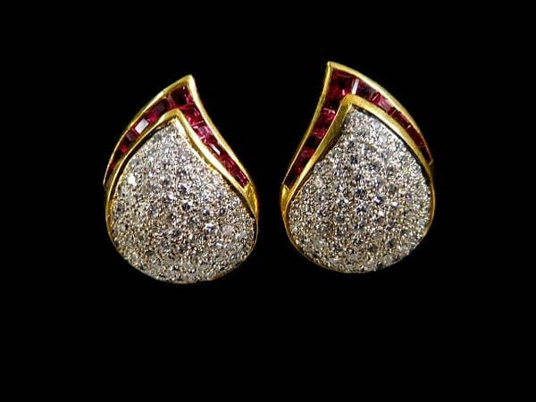 Diamant Rubin Ohrringe 2142Mv167 von HPSJEWELERS