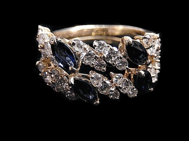 Diamant-Saphir-Ring 1374Fap141 von HPSJEWELERS