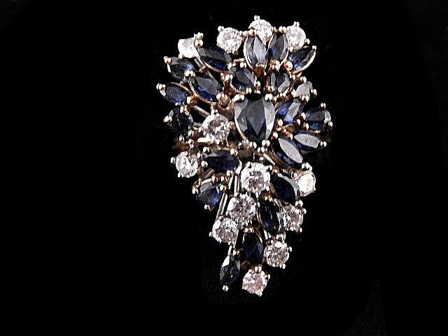 Diamant-Saphir-Ring 1815B1204 von HPSJEWELERS