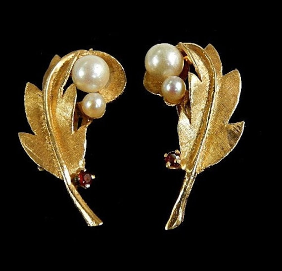 Perle Blatt Ohrringe 5717Tt585 von HPSJEWELERS