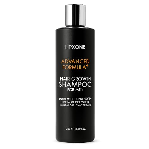 HPX ONE Anti Haarausfall Shampoo für Männer - DHT-Blocker: Sägepalmen & Lupinenprotein + Biotin, Keratin, Koffein, Ätherische Öle & Pflanzenextrakte - Stärken, Verdicken & Schützen (250ml) von HPX ONE