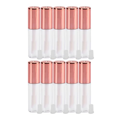 Lipglossrohr DIY kleine Lippenstift -Röhrchen Kosmetische Behälter mit Stecker kompakt Bequeme Gute Versiegelung Geeigneter Lip Gloss Roségold Gold von HPZIHUIT