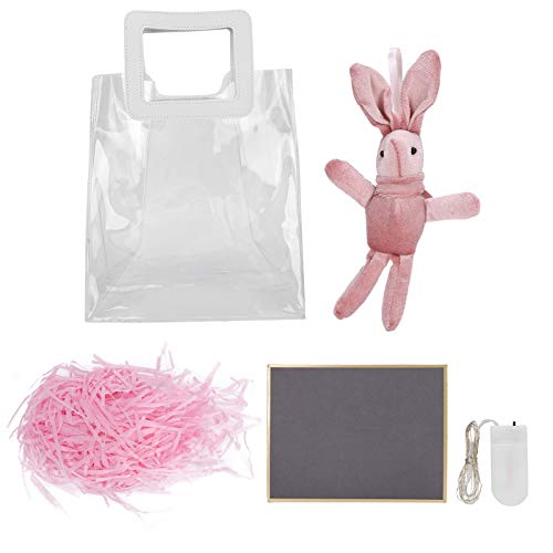 PVC Transparent tüte PU Lederhandle Tasche Verpackung Handsackzubehör für klare transparente Verpackungszubehör (Rosa) von HPZIHUIT