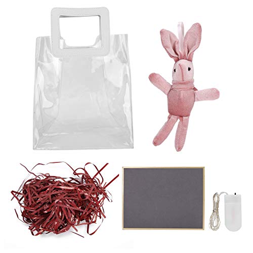 PVC Transparent tüte PU Lederhandle Tasche Verpackung Handsackzubehör für klare transparente Verpackungszubehör (Rot) von HPZIHUIT