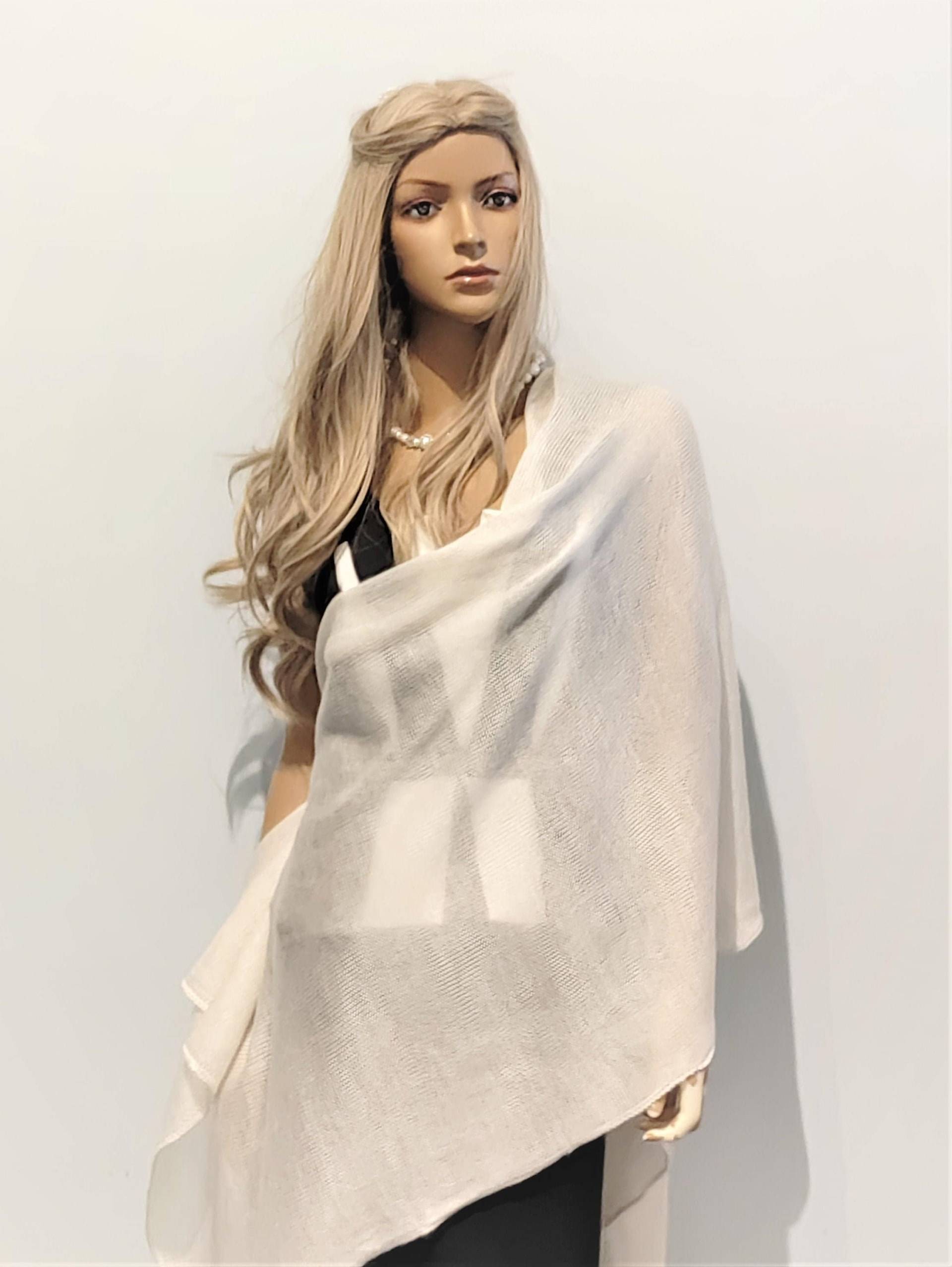 Alpaka Wolle Schal, Weißer Schal, Mohair Schal, Braut Schal, Handgefertigter Schal, Wollschal, Hochzeitsschal, Frauen Accessoires, Gestrickt von HPstoreLT