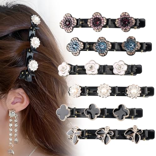 6 Stück Doppelschicht Haarklammern für Mädchen, HQCM Haarspangen Damen Haarclips mit funkelnden Kristallsteinen 6 Stück Doppelschicht Haarklammern für Mädchen, HQCM Haarspangen Damen Haarclips mit funkelnden Kristallsteinen von HQCM