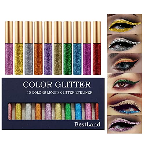 10 Farben Liquid Eyeliner Set Colorful Eyeliner Smudge-proof Waterproof Long Lasting Fast Drying Eye Makeup Set Gift For Women (Set A) von HQDA