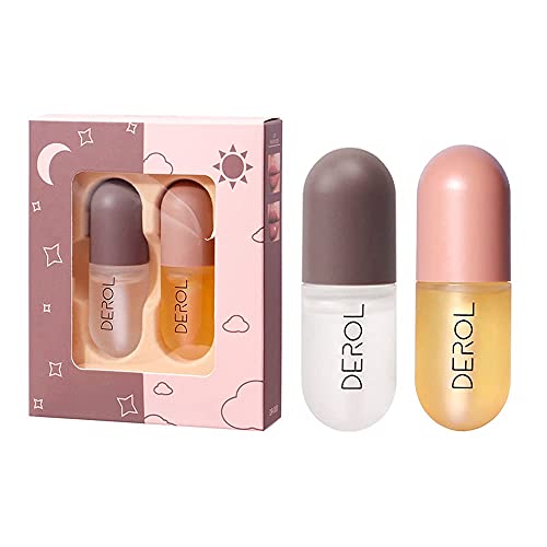 2 Pcs Lip Plumper Set Natural Makeup Plumping Lip Gloss Lip Care Serum Kit For Derol Lip Plumper Lip For Fuller Hydrated Beauty Lips (Set A) von HQDA