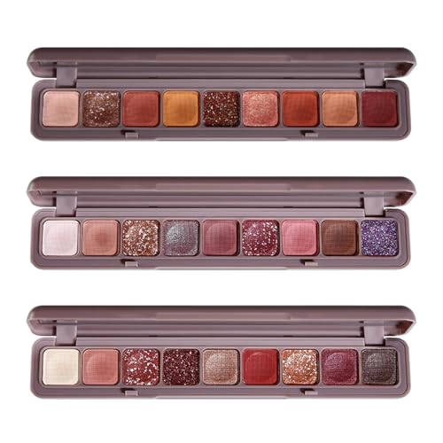 3 Pack Eyeshadow Palette Set – Highly Pigmented Matte & Shimmer Eye Makeup, Colourful Nude Shades for Professional Looks, Convenient Portable Travel Eyeshadow Palette von HQDA