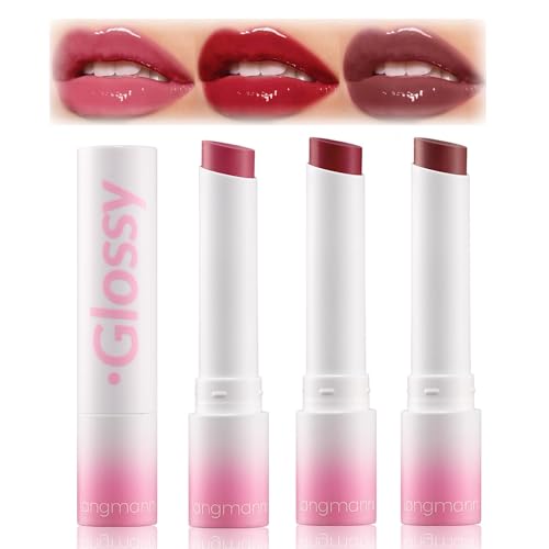 3 Packs Jelly Lipstick Set, Hydrating Color Lip Balm, Long Lasting Glossy Lip Gloss Set, Mirror Effect Lipstick Makeup Set for Women (Set B) von HQDA