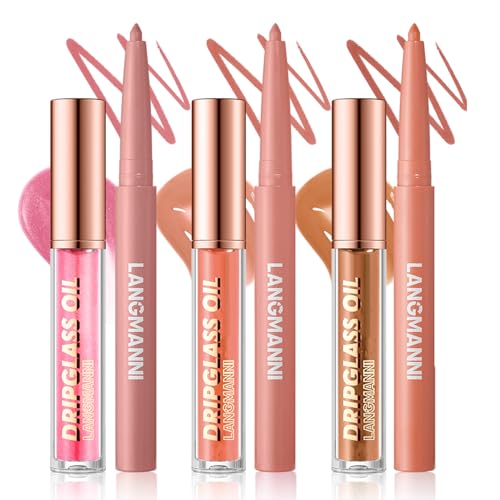 6 Stück Matt Lippenstift Lip Liner Set Velvety Nude Lipstick Stay On 24 Hours Waterproof Non-Stick Cup Not Fade Liquid Lipstick Makeup Set Nude Lip Liner Lip Gloss Make Up Gift Set (New SetA) von HQDA