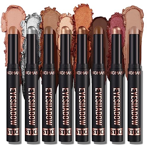 8PCS Eyeshadow Stick Set, Shimmer Cream Eyeshadow Pencil Crayon, Waterproof Long Lasting Eyeshadow Stick Sets Create Glitter Eye Makeup (Set A) von HQDA