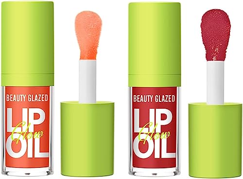 Big Brush Head Pink Lip Gloss Moisturizing Jelly Lip Gloss Oil Long Lasting Liquid Lipsticks Non-stick Cup Lip Tint Lip Glaze Fresh Texture Lip Gloss (#103+104) von HQDA