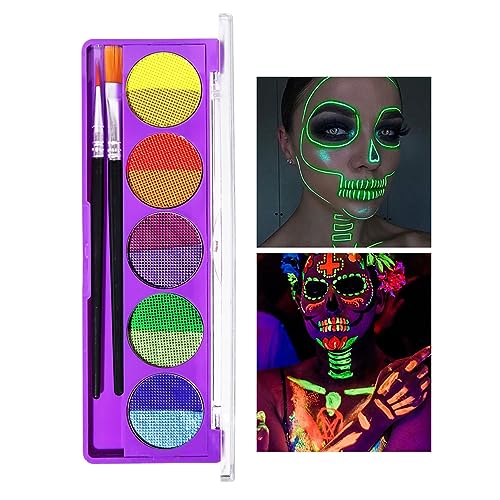 Colorful Neon UV Eyeshadow Palatte Matte Glow Rainbow Eyeliner Waterproof Long Lasting Smudge-proof Eye Halloween Makeup Set For Women (# 01) von HQDA