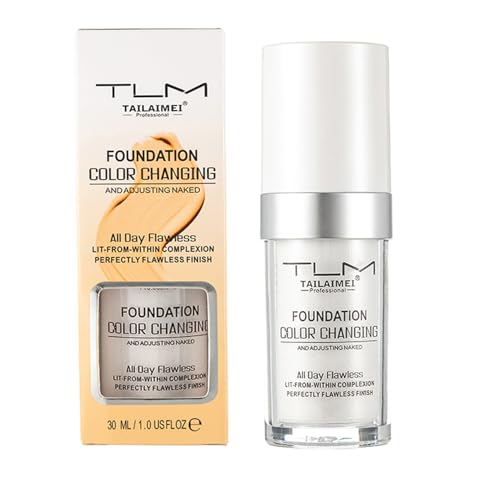 Colour Changing Foundation for Mature Skin, Full Coverage Face Foundation, Concealer, Moisturizer Skincare, Long Lasting Waterproof Universal Shade for All Skin Types von HQDA
