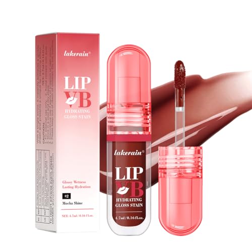 Hydrating Lip Gloss Stain – Moisturising & Nourishing Lip Oil, Non-Sticky Long-Lasting Jelly Liquid Lipstick, Lip Tint & Glaze, Makeup Gift for Women (Colour, # 02) von HQDA