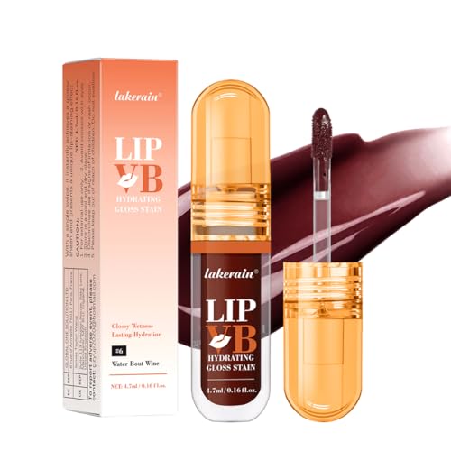 Hydrating Lip Gloss Stain – Moisturising & Nourishing Lip Oil, Non-Sticky Long-Lasting Jelly Liquid Lipstick, Lip Tint & Glaze, Makeup Gift for Women (Colour, # 06) von HQDA
