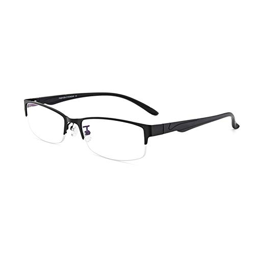 HQMGLASSES Männer ultraleichten Halbrahmen photochromen Lesebrille, HD Harzlinse Außen Leser geeignet für Sport- / Büro Dioptrien +0,5-+3,0,Schwarz,+3.0 von HQMGLASSES