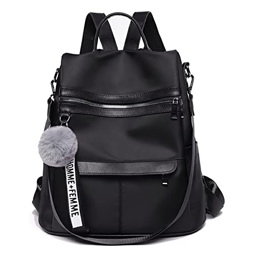HQQN Anti-Diebstahl Damen Rucksäcke Damen Große Kapazität Rucksack Rucksack Wasserdichter Oxford Damen Rucksack ,schwarz von HQQN