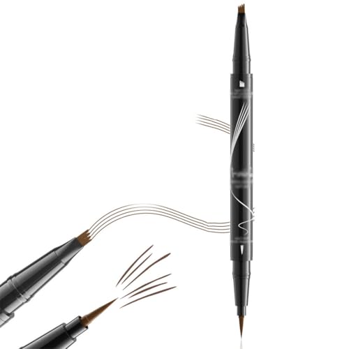 HQR Augenbrauenstift Wasserfest,2-in-1 Dual-Ended Microblading Augenbrauenstift,3D Eyebrow Pencil,Augenbrauenstift Wasserfest Wischfest,Kann Leicht Natürliche Augenbrauenfarbe(Hellbraun) von HQRKOTM