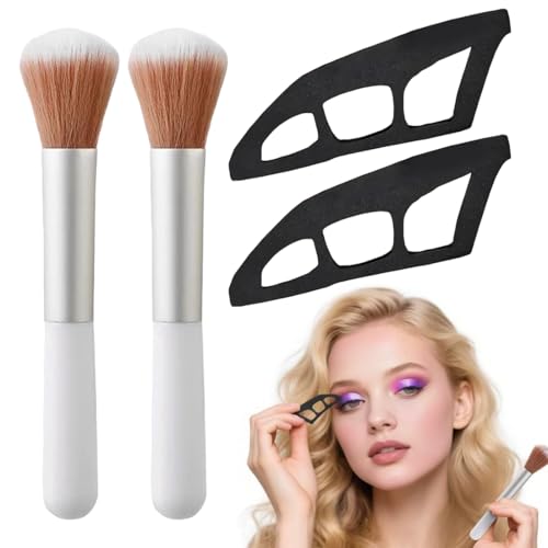 HQRKOTM 2er-Pack eyeliner schablone mit 2er-Pack Pinsel, wiederverwendbares Lidschatten-Führungswerkzeug, Lidschatten-Schablone von HQRKOTM