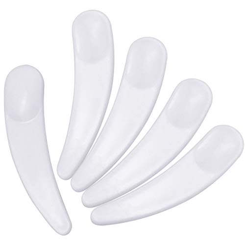 HQdeal 100 STK Plastische Kosmetik Spatel, Einweg Kosmetik Make-up gebogenen Spatel Löffel Mini Kosmetikspatel für Creme Maske Wachs Gel, Weiss 58 MM* 13 MM von HQdeal