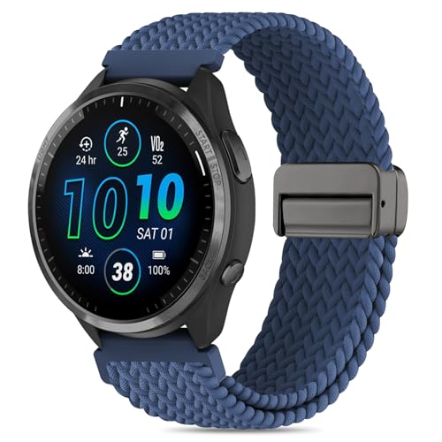 HQzon Nylon-Uhrenarmband, kompatibel mit Garmin Forerunner 965/955/945/935/fenix5/fenix6/fenix 6 pro/Approach S62, 22 mm geflochtene magnetische Schnalle, geeignet für Damen und Herren HQzon Nylon-Uhrenarmband, kompatibel mit Garmin Forerunner 965/955/945/935/fenix5/fenix6/fenix 6 pro/Approach S62, 22 mm geflochtene magnetische Schnalle, geeignet für Damen und Herren von HQzon