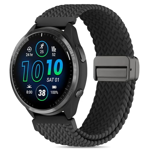 HQzon Nylon-Uhrenarmband, kompatibel mit Garmin Forerunner 965/955/945/935/fenix5/fenix6/fenix 6 pro/Approach S62, 22 mm geflochtene magnetische Schnalle, geeignet für Damen und Herren HQzon Nylon-Uhrenarmband, kompatibel mit Garmin Forerunner 965/955/945/935/fenix5/fenix6/fenix 6 pro/Approach S62, 22 mm geflochtene magnetische Schnalle, geeignet für Damen und Herren von HQzon
