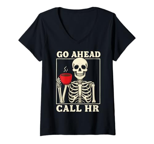 Damen Go Ahead Call HR Arbeitsplatz T-Shirt mit V-Ausschnitt Damen Go Ahead Call HR Arbeitsplatz T-Shirt mit V-Ausschnitt von HR Mitarbeiter Hr manager Personalwesen