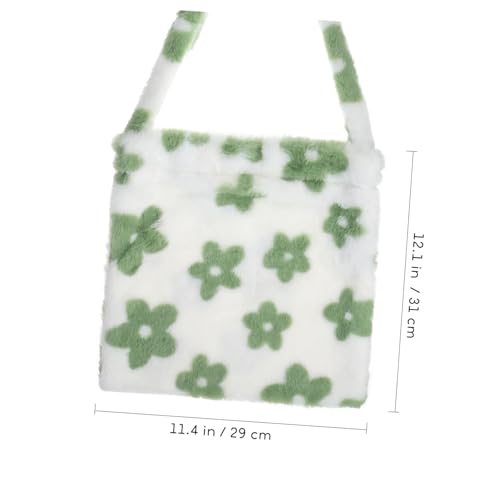 HREDZEO Plüsch -Umhängetasche Grüne,Damen Single-Umhängetasche mit Crossbody Beutel Plüsch Schultertasche Alltags Umhängetasche Frauen Winterhandtasche Umhängetasche für Mädchen Green von HREDZEO