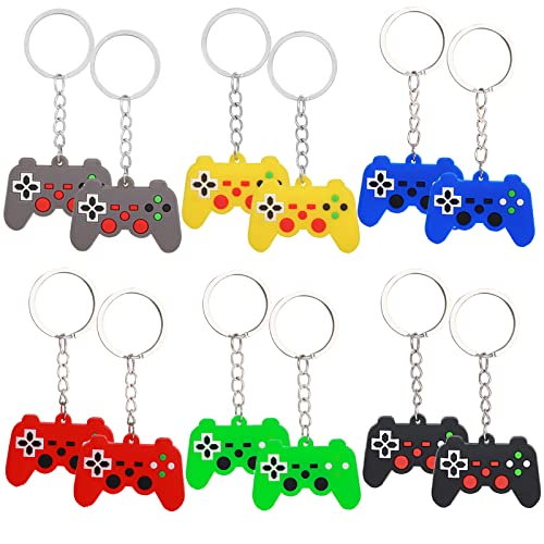 HREDZEO Spiel Schlüsselanhänger, 12 Pcs Controller Schlüsselanhänger Gaming Controller Griff Anhänger Charms für Spiel Party Kinder von HREDZEO
