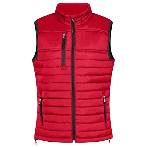 HRM Damen 1302 Hooded Performance Body Warmer I Fair Trade Outdoor Weste Herren, 100 g/m² I Aus 100% leichtem & robustem Polyamid, Rot, XXL von HRM