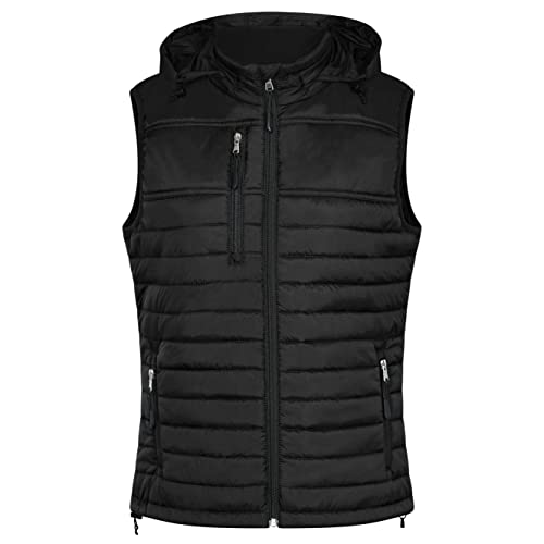 HRM Damen 1302 Women s Hooded Performance Body Warmer, Schwarz, 3XL EU von HRM