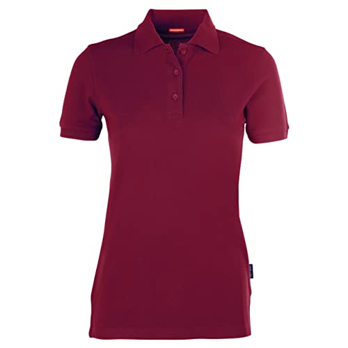 HRM Damen Heavy Performance Polo, bordeaux, Gr. 4XL I Premium Polo-Shirt Damen I Basic Polohemd bis 60°C waschbar I Hochwertige & nachhaltige Damen-Oberteile I Workwear von HRM