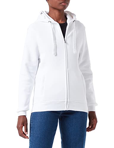 HRM Damen 807 Premium Hooded Jacket I Fair Trade Frauen Kapuzenjacke, 320 g/m² I Aus 70% Baumwolle & 30% recyceltem Polyester, White, 4XL von HRM