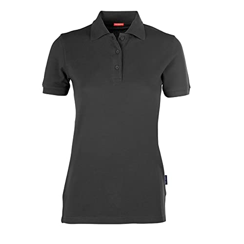 HRM Damen Heavy Performance Polo, dunkelgrau, Gr. 2XL I Premium Polo-Shirt Damen I Basic Polohemd bis 60°C waschbar I Hochwertige & nachhaltige Damen-Oberteile I Workwear von HRM