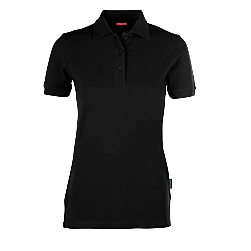 HRM Damen Heavy Performance Polo, schwarz, Gr. S I Premium Polo-Shirt Damen I Basic Polohemd bis 60°C waschbar I Hochwertige & nachhaltige Damen-Oberteile I Workwear von HRM