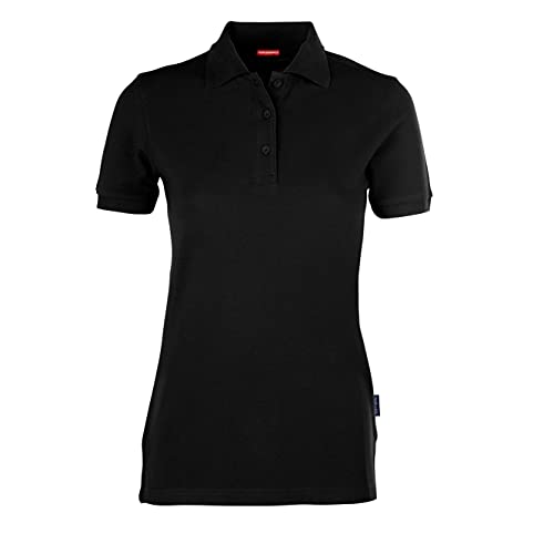 HRM Damen Heavy Performance Polo, schwarz, Gr. 4XL I Premium Polo-Shirt Damen I Basic Polohemd bis 60°C waschbar I Hochwertige & nachhaltige Damen-Oberteile I Workwear von HRM
