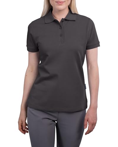 HRM Damen Heavy Polo, Dunkelgrau, Gr. XS - Premium Polo-Shirt aus 100% Baumwolle, Basic Polohemd bis 60°C Waschbar, Hochwertiges & Nachhaltiges Oberteil, Workwear von HRM